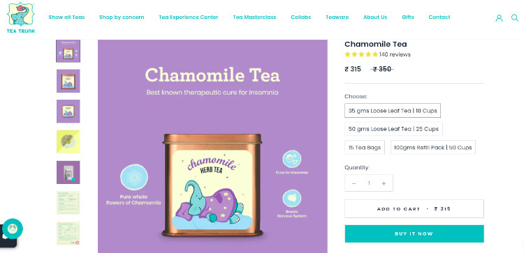 Chamomile Herb Tea by Tea Trunk