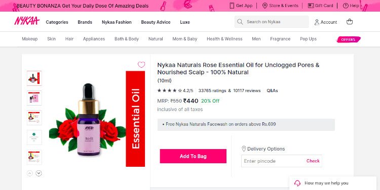 Nykaa Naturals Rose Essential Oil