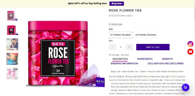 Rose Flower Tea by Blue Tea