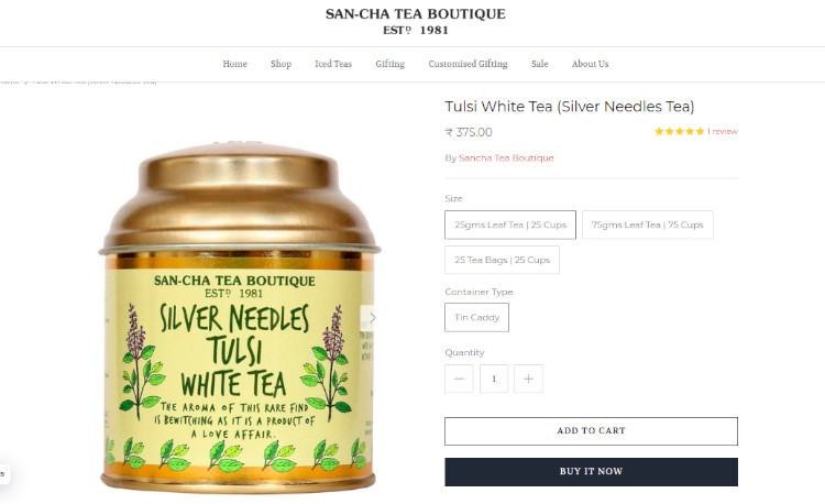Sancha Silver Needles Tulsi White Tea